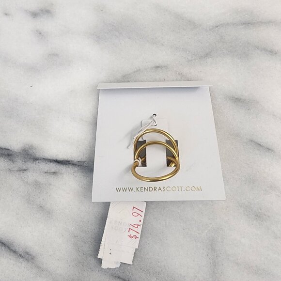 NWT Kendra Scott IVY Set Of 3 Rings Stack Rings size 7 White Stone Mix - Picture 3 of 5